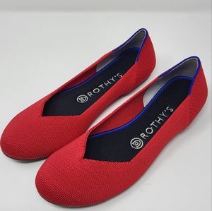 ROTHY'S Women's Red Flats Ballet Shoes Size 8
